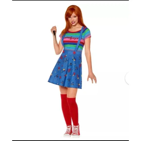 Spirit Chucky Costume with Blue and Red Accents, Large 12-14 New missing socks - Picture 6 of 8